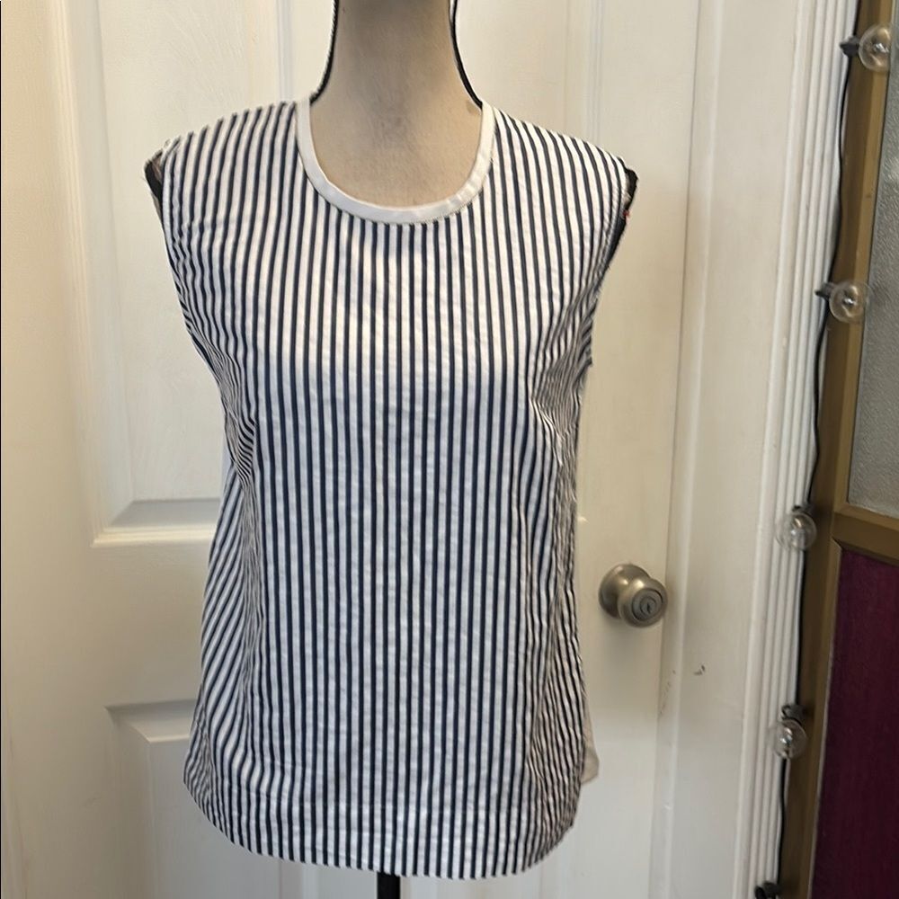 D.Exterior 100% cotton Striped Sleeveless Top, S